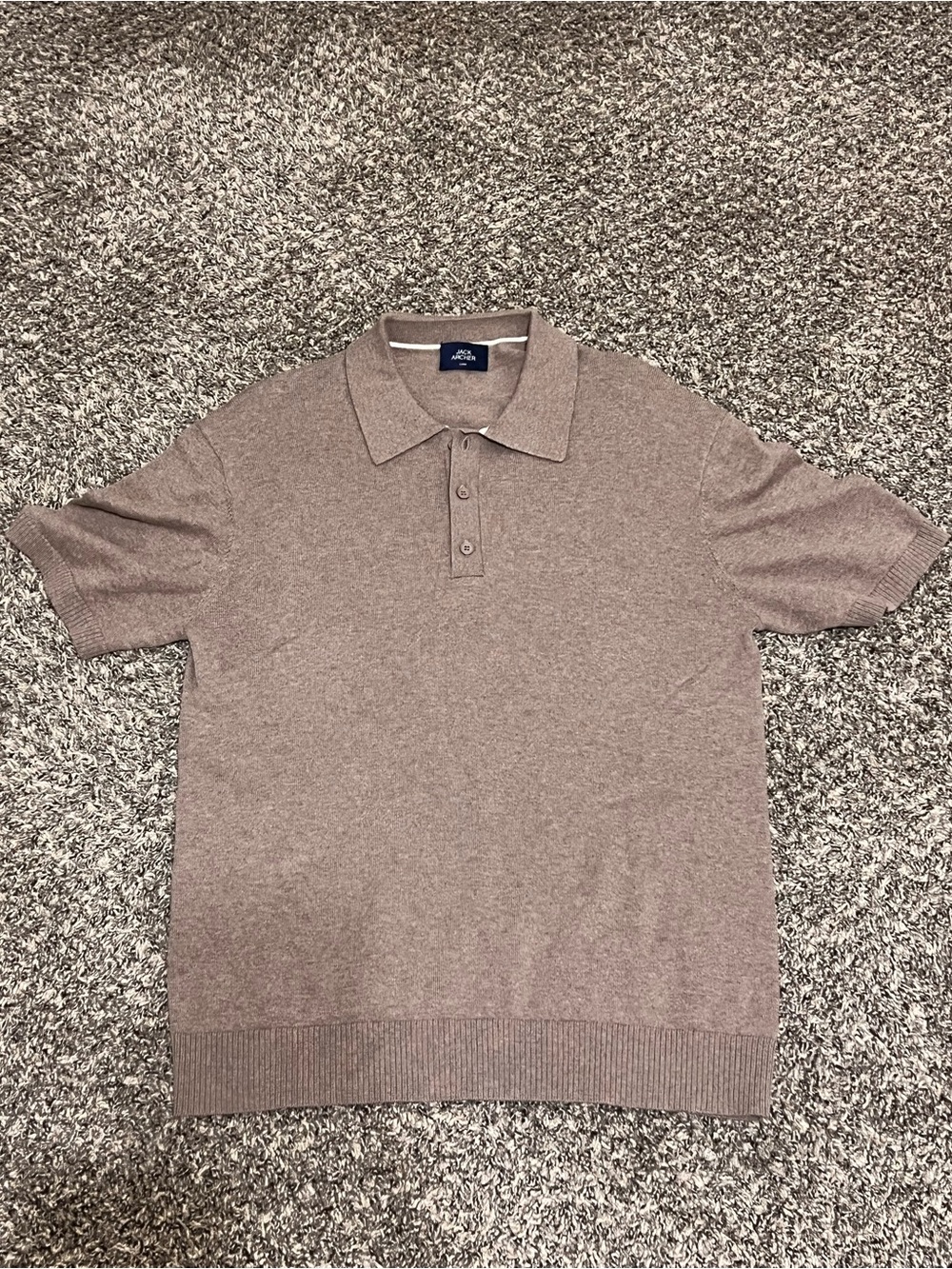 Men's Jack Archer Short-Sleeve Sweater Polo in Taupe